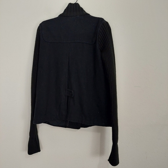 Gap Duffle Coat Jacket Military Size M Wool Blend Zip Toggle Button Heavy Black. - Picture 8 of 12
